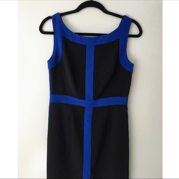 Ellen Tracy sheath dress in vivid blue and black - Picture 2 of 6